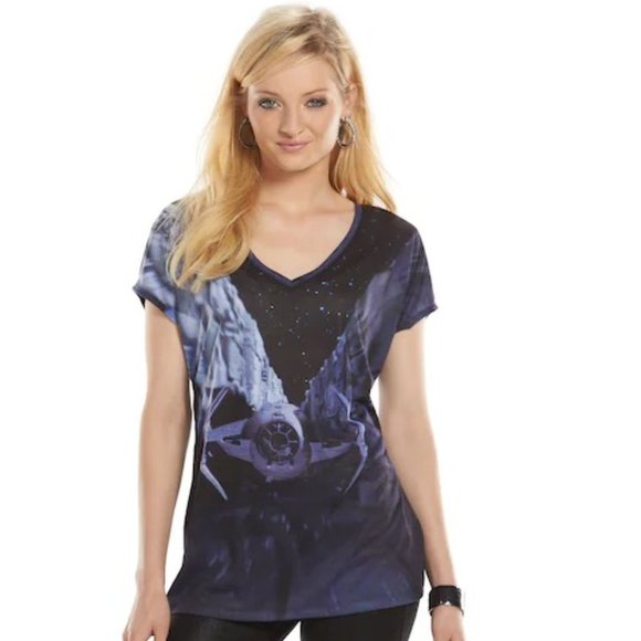 Rock & Republic Star Wars Tie-Fighter Tee - Size Large - Picture 1 of 6